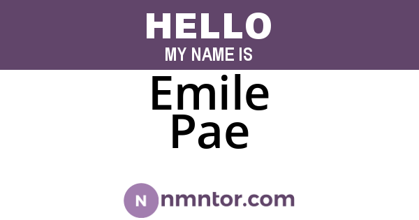 Emile Pae