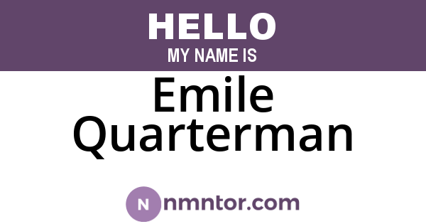 Emile Quarterman