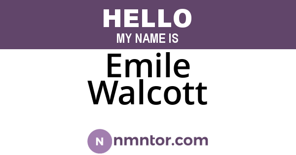 Emile Walcott
