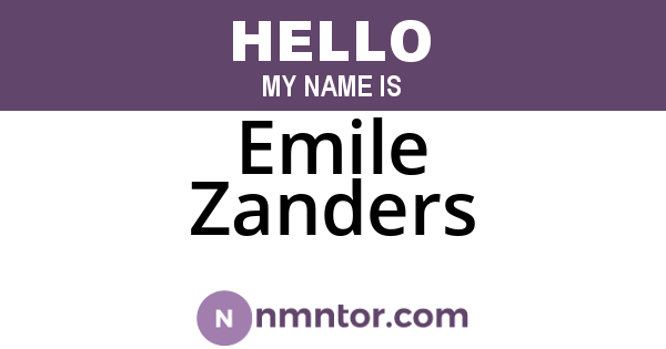 Emile Zanders