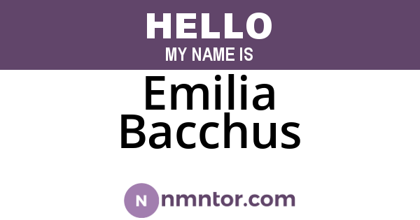 Emilia Bacchus