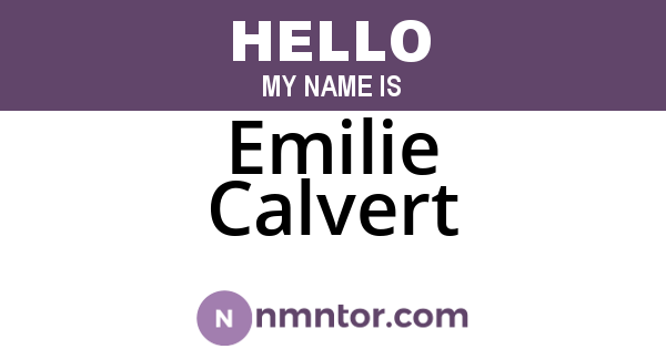 Emilie Calvert