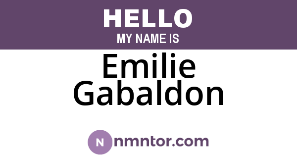 Emilie Gabaldon