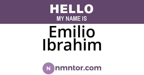 Emilio Ibrahim