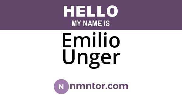 Emilio Unger