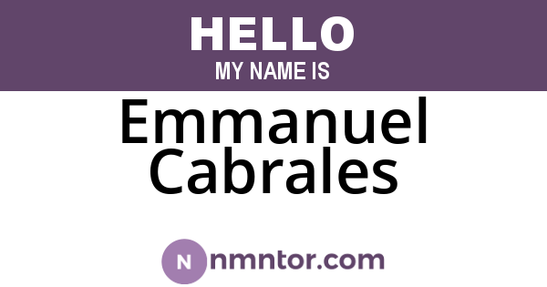 Emmanuel Cabrales