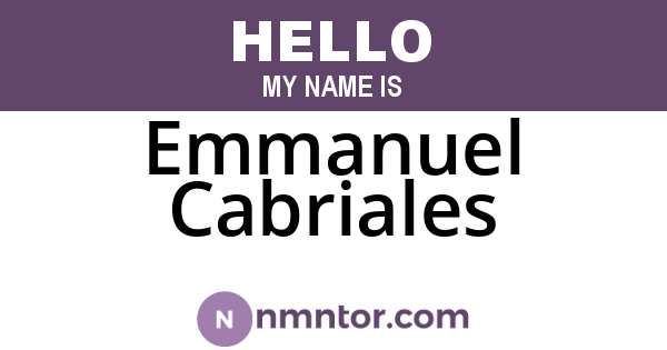 Emmanuel Cabriales