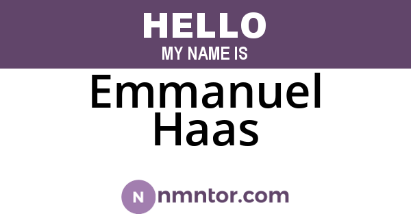 Emmanuel Haas