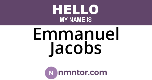 Emmanuel Jacobs