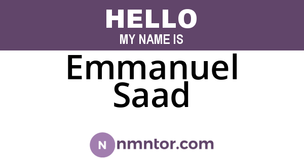 Emmanuel Saad
