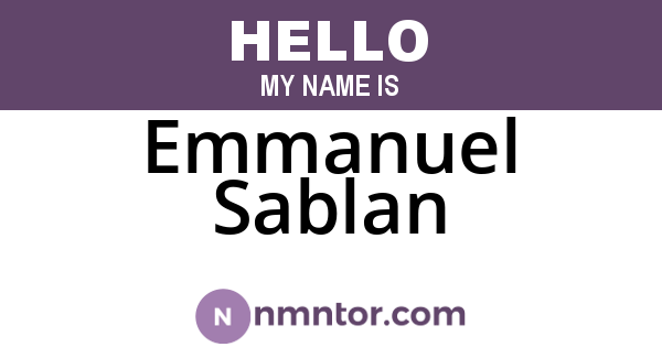 Emmanuel Sablan