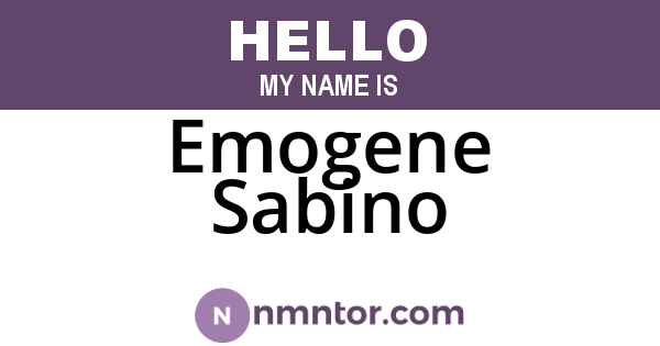 Emogene Sabino