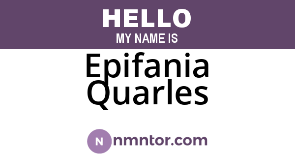 Epifania Quarles