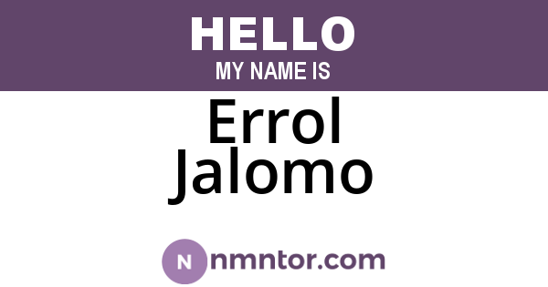 Errol Jalomo
