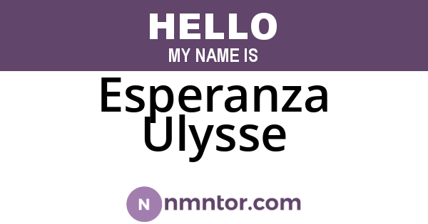 Esperanza Ulysse