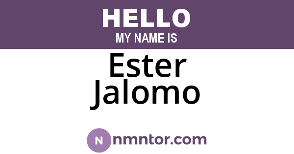 Ester Jalomo