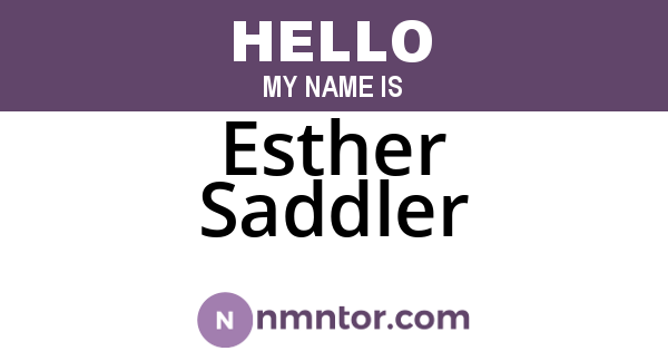 Esther Saddler