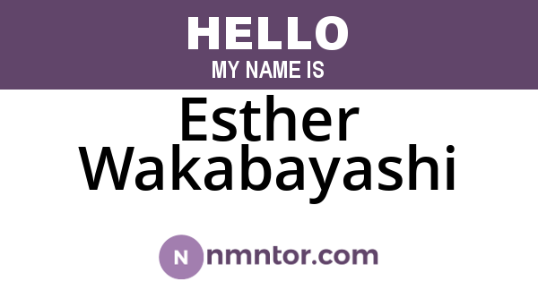 Esther Wakabayashi