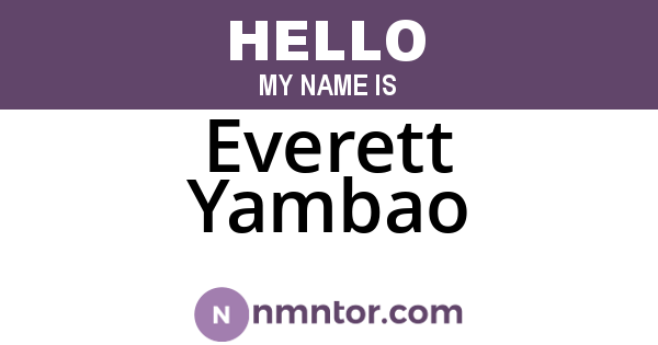 Everett Yambao