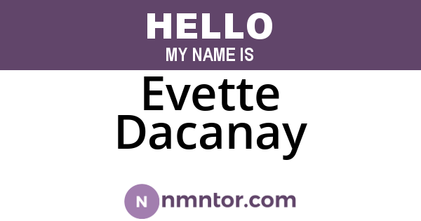 Evette Dacanay