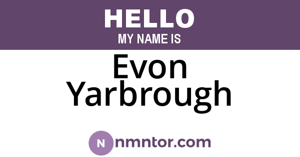 Evon Yarbrough