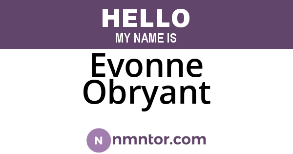 Evonne Obryant