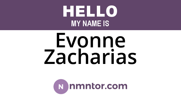 Evonne Zacharias