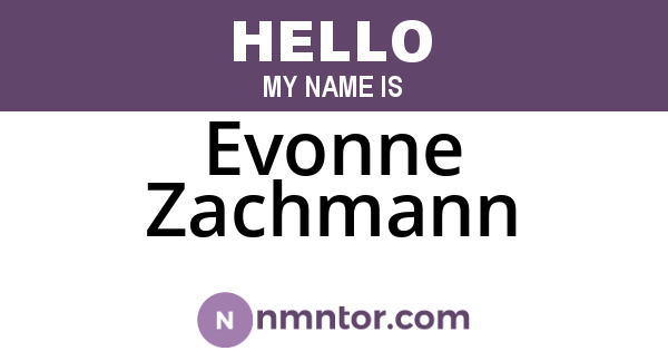 Evonne Zachmann