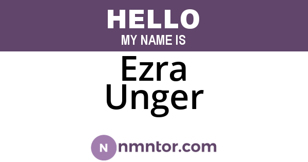 Ezra Unger