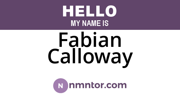 Fabian Calloway