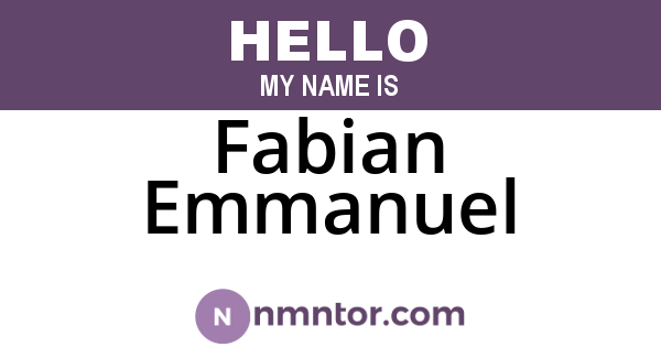 Fabian Emmanuel