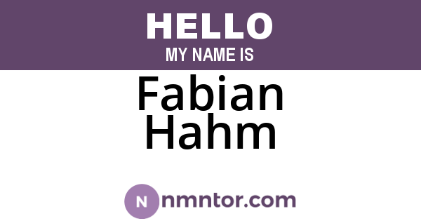 Fabian Hahm