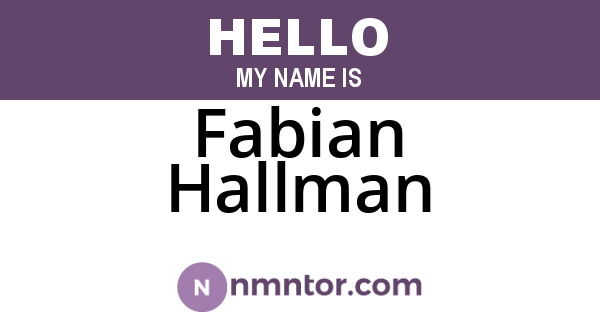 Fabian Hallman