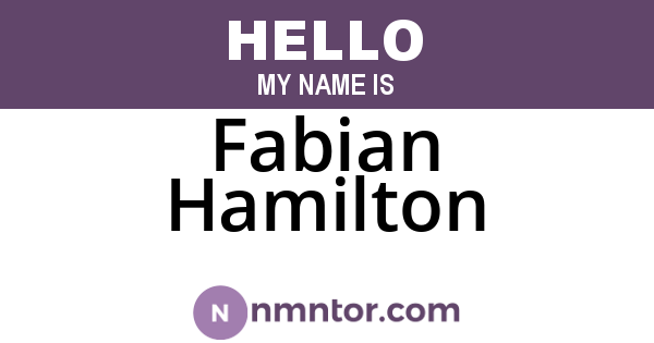 Fabian Hamilton
