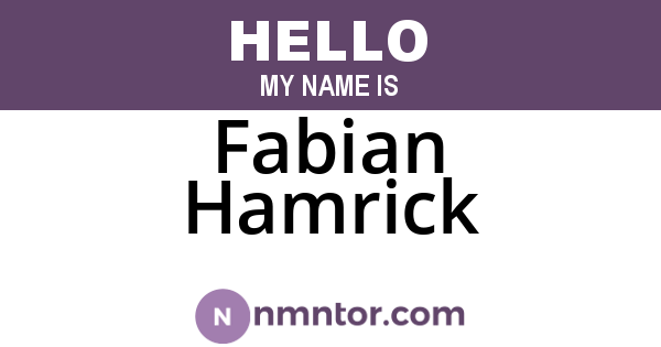 Fabian Hamrick