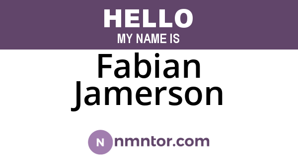 Fabian Jamerson