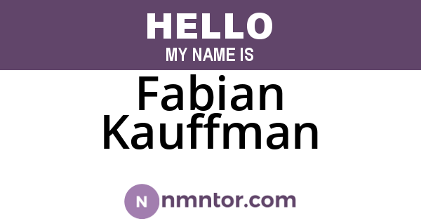 Fabian Kauffman
