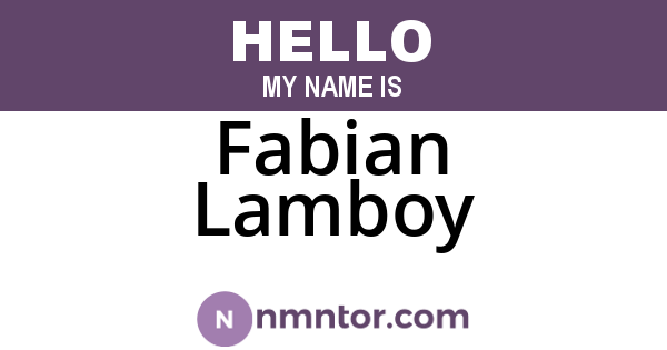 Fabian Lamboy