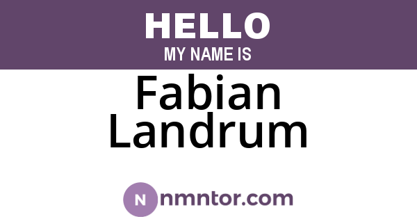 Fabian Landrum