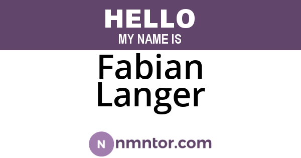 Fabian Langer
