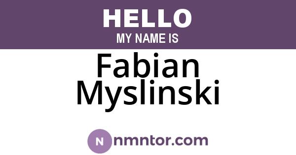 Fabian Myslinski