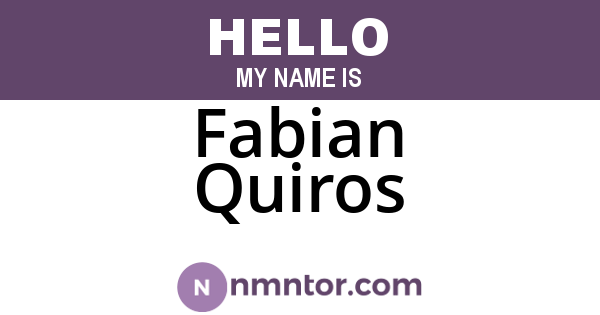 Fabian Quiros