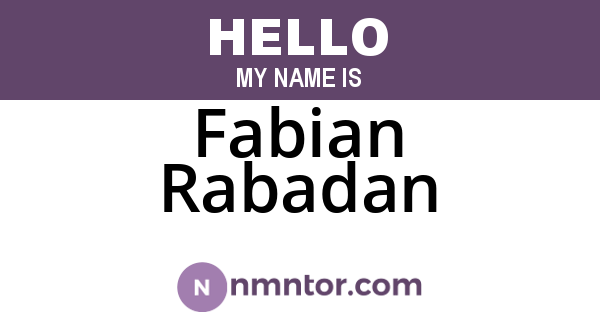 Fabian Rabadan