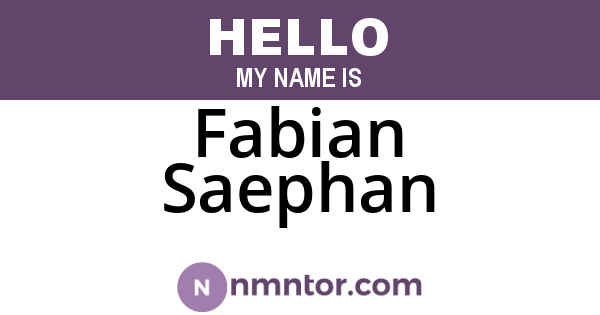 Fabian Saephan