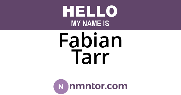 Fabian Tarr