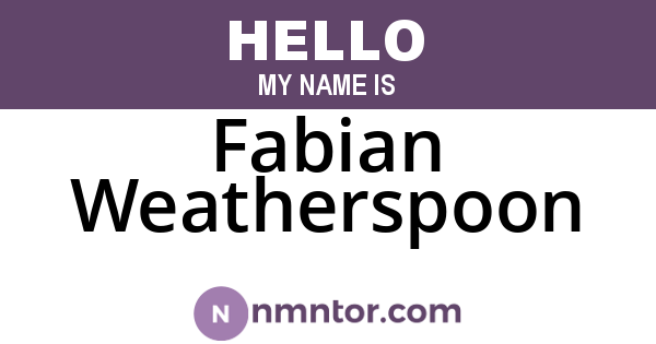 Fabian Weatherspoon