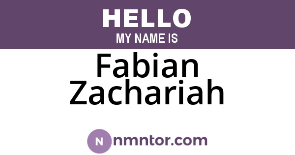 Fabian Zachariah