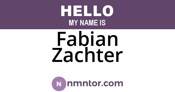 Fabian Zachter