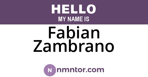 Fabian Zambrano