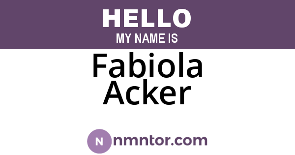 Fabiola Acker